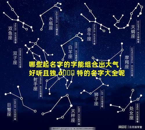 哪些起名字的字能组合出大气好听且独 🐛 特的名字大全呢